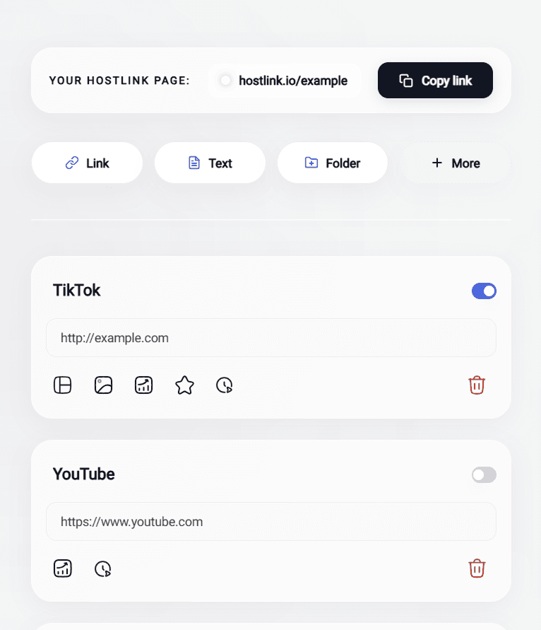 Hostlink Customization Page